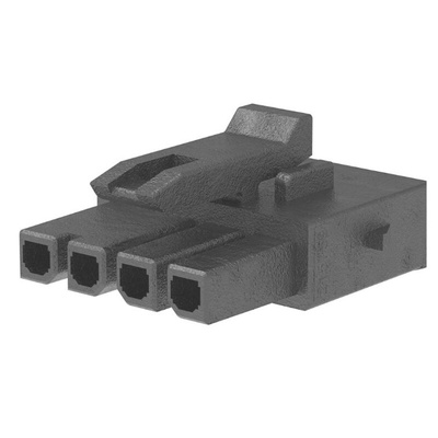 Molex, 215759-1004 Receptacle Crimp Connector Housing, 3mm Pitch, 4 Way, 1 Row Horizontal