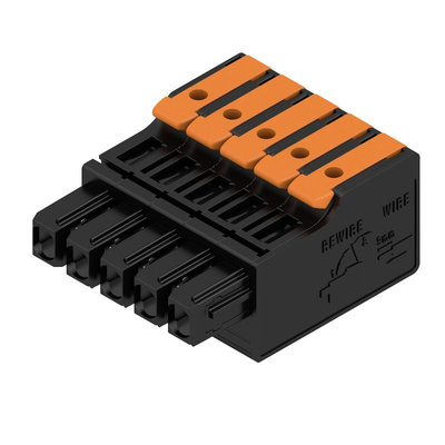 Weidmuller Female PCB Connector Housing, 5mm Pitch, 5 Way, 1 Row