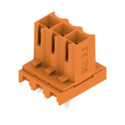 Weidmuller Female PCB Header, 3.5mm Pitch, 3 Way, 1 Row