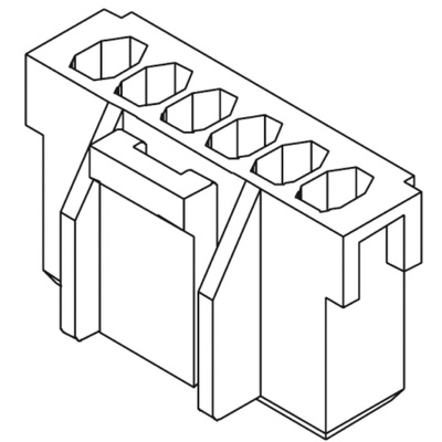 Molex Female Connector Housing, 2.5mm Pitch, 3 Way, 1 Row