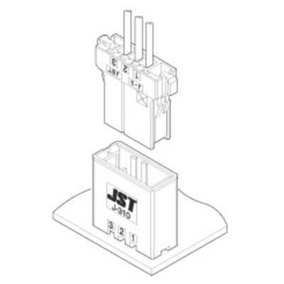 JST, F31 Male Connector Housing, 3.81mm Pitch, 4 Way, 1 Row