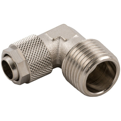 RS PRO Threaded-to-Tube Elbow Connector R 1/8 to Push In 6 mm