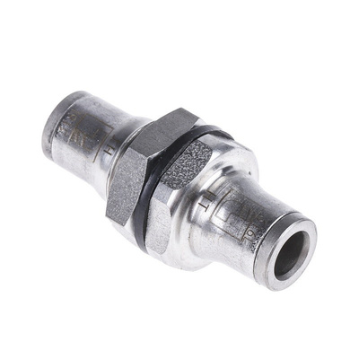 Legris Pneumatic Bulkhead Tube-to-Tube Adapter Straight Push In 6 mm to Push In 6 mm