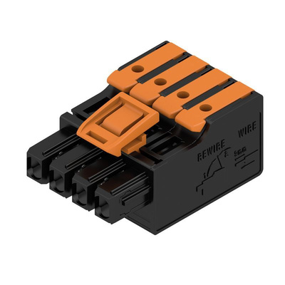 Weidmuller Female PCB Connector Housing, 5mm Pitch, 4 Way, 1 Row
