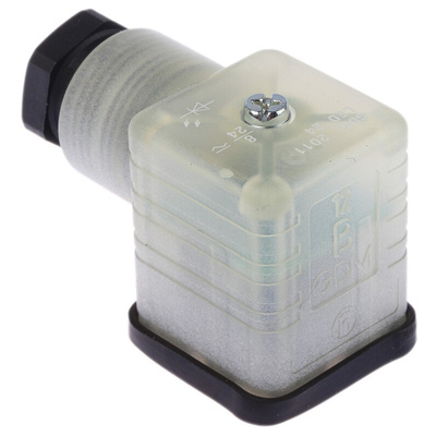 Hirschmann GDML 2P+E DIN 43650 A, Female Solenoid Valve Connector,  with Indicator Light, 24 V dc Voltage