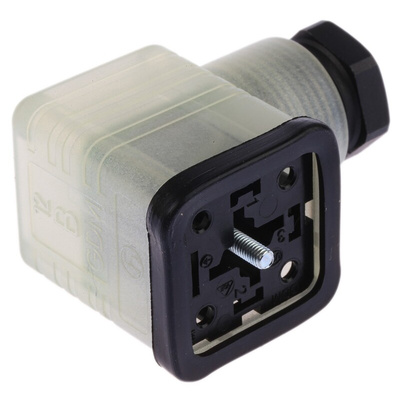 Hirschmann GDML 2P+E DIN 43650 A, Female Solenoid Valve Connector,  with Indicator Light, 24 V dc Voltage