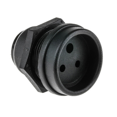 Bulgin Miniature Power Connector Panel Mount Socket, Solder Termination, 3A, 250 V ac