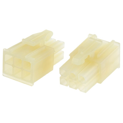 TE Connectivity Wire to Wire Connector Plug, 6P, 9.5A, 600 V ac