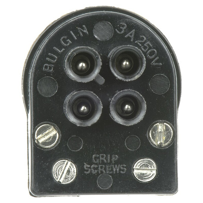 Bulgin Power Connector Cable Mount, Screw Down Termination, 3A, 250 V ac