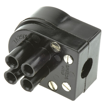 Bulgin Power Connector Cable Mount, Screw Down Termination, 3A, 250 V ac