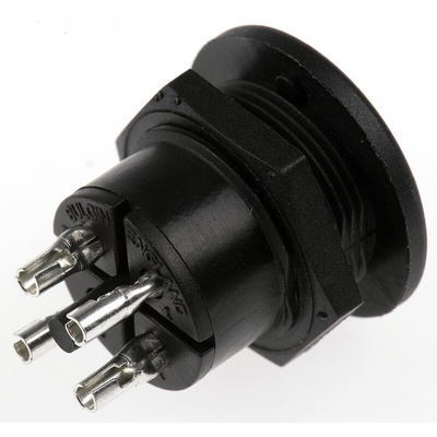 Bulgin Power Connector Panel Mount, Solder Termination, 3A, 250 V ac