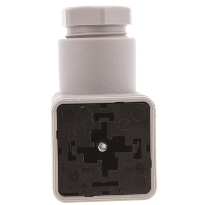 Hirschmann 2P+E DIN 43650 A Solenoid Valve Connector, Female, Central Nut, GDM Series, 16A, 250 V ac/dc, IP65