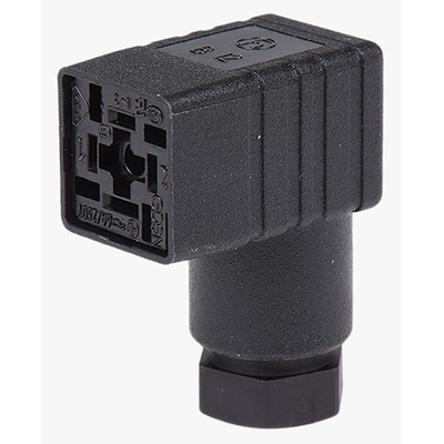 Hirschmann GDSN 2P+E DIN 43650 C, Female Solenoid Valve Connector, 250 V ac/dc Voltage