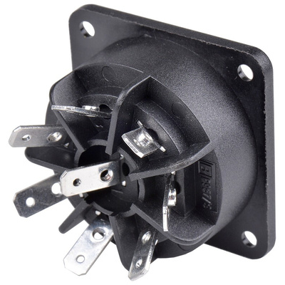 Bulgin Power Connector Panel Mount Socket, 8, Solder Termination, 6A, 250 V ac