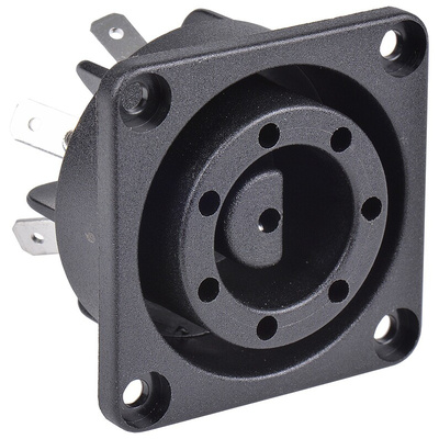 Bulgin Power Connector Panel Mount Socket, 8, Solder Termination, 6A, 250 V ac