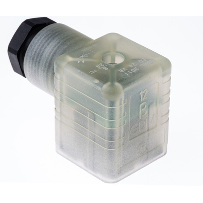 Hirschmann GDML 2P+E DIN 43650 A, Female Solenoid Valve Connector,  with Indicator Light, 24 V ac/dc Voltage