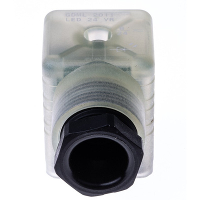 Hirschmann GDML 2P+E DIN 43650 A, Female Solenoid Valve Connector,  with Indicator Light, 24 V ac/dc Voltage