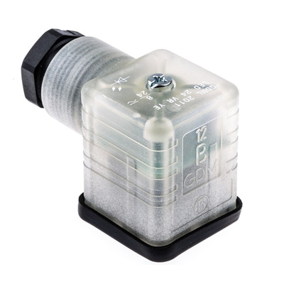 Hirschmann GDML 2P+E DIN 43650 A, Female Solenoid Valve Connector,  with Indicator Light, 24 V ac/dc Voltage
