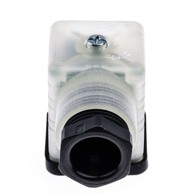 Hirschmann GDML 2P+E DIN 43650 A, Female Solenoid Valve Connector,  with Indicator Light, 24 V ac/dc Voltage