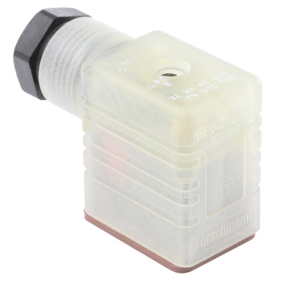 Hirschmann GML 2P+E DIN 43650 B, Female Solenoid Valve Connector,  with Indicator Light, 24 V ac/dc Voltage