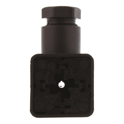 Hirschmann GDM 3P+E DIN 43650 A, Female Solenoid Valve Connector, 250 V Voltage