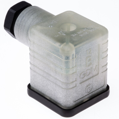 Hirschmann GDML 2P+E DIN 43650 A, Female Solenoid Valve Connector,  with Indicator Light, 24 V Voltage