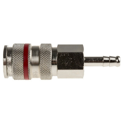 RS PRO Pneumatic Quick Connect Coupling Brass 6mm Hose Barb
