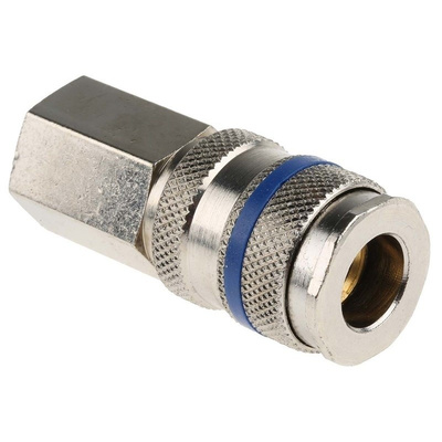 RS PRO Pneumatic Quick Connect Coupling Steel 1/4 in Threaded