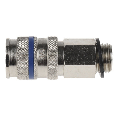 RS PRO Pneumatic Quick Connect Coupling Brass, Steel 3/8 in Threaded