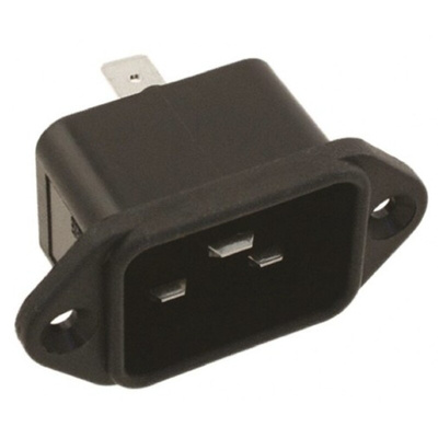 TE Connectivity IEC Connector Flange Mount Socket, 2P, 20A, 120 V ac, 250 V ac
