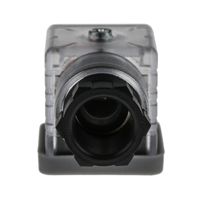 RS PRO 3P+E DIN 43650 A, Female Solenoid Valve Connector,  with Indicator Light, 24 V dc Voltage