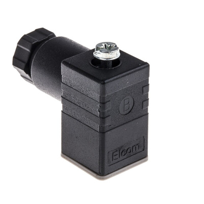 RS PRO 2P+E DIN 43650 C, Female Solenoid Valve Connector, No, 250 V ac Voltage