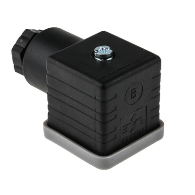 RS PRO 3P+E DIN 43650 A, Female Solenoid Valve Connector, 250 V ac Voltage