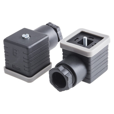 RS PRO 3P+E DIN 43650 A, Female Solenoid Valve Connector, 250 V ac Voltage