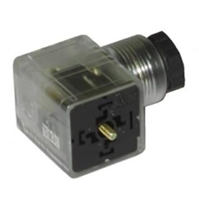 RS PRO 2P+E DIN 43650 A, Female Solenoid Connector with Indicator Light, 230 V ac Voltage