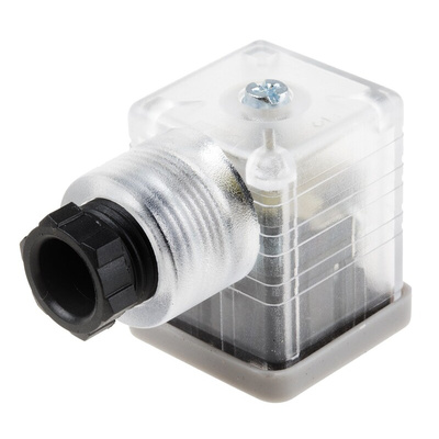 RS PRO 3P+E DIN 43650 A, Female Solenoid Connector with Indicator Light, 110 V ac Voltage