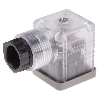RS PRO 3P+E DIN 43650 A, Female Solenoid Connector with Indicator Light, 110 V ac Voltage