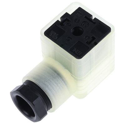 Hirschmann GDML 2P+E DIN 43650 A, Female Solenoid Valve Connector,  with Indicator Light, 250 V Voltage