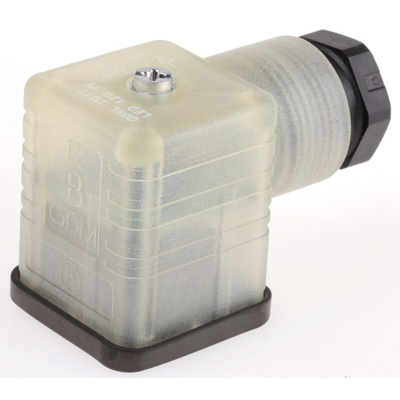 Hirschmann GDML 2P+E DIN 43650 A, Female Solenoid Valve Connector,  with Indicator Light, 110 V Voltage