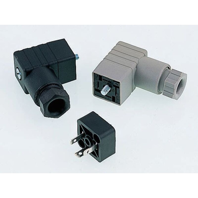 Hirschmann GSSA 2P+E DIN 43650 C, Male Solenoid Valve Connector, 250 V ac/dc Voltage