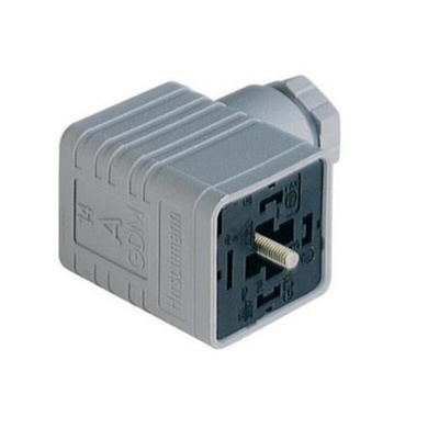 Hirschmann GDM 2P+E DIN 43650 A, Female Solenoid Valve Connector, 250 V ac/dc Voltage