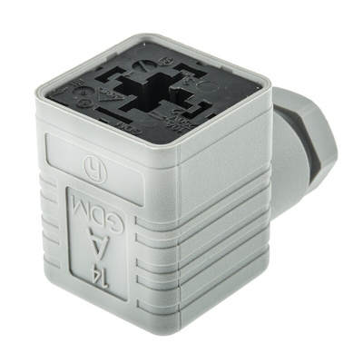 Hirschmann GDM 3P+E DIN 43650 A, Female Solenoid Valve Connector, 250 V ac/dc Voltage
