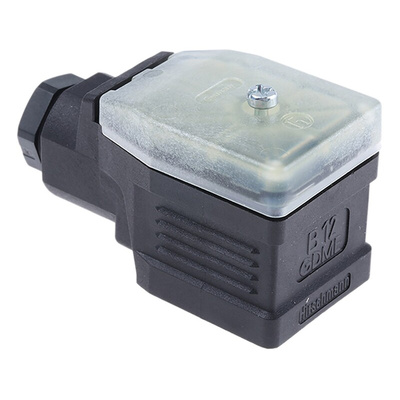 Hirschmann GDME 2P+E DIN 43650 A, Female Solenoid Valve Connector, 400 V ac Voltage