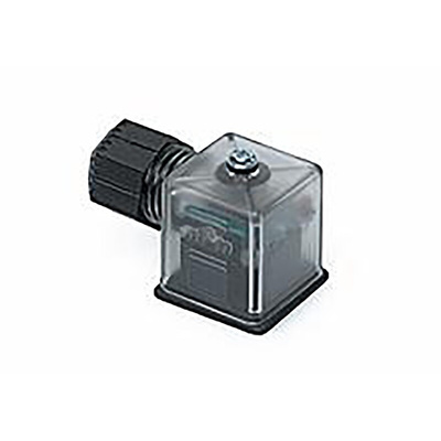 Molex 121207 2P+E DIN 43650 A DIN 43650 Solenoid Connector with Indicator Light, 24 V Voltage
