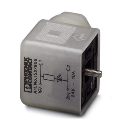 Phoenix Contact Solenoid Valve Connector,  with Indicator Light, 24 V ac Voltage