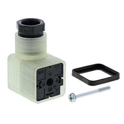 Hirschmann GDML 2P+E DIN 43650 A, Female Solenoid Valve Connector,  with Indicator Light, 250 V ac/dc Voltage