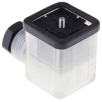 Hirschmann GDML 2P+E DIN 43650 A, Female Solenoid Valve Connector,  with Indicator Light, 250 V ac/dc Voltage