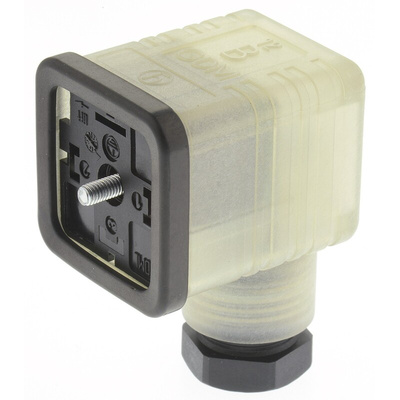 Hirschmann GDML 2P+E DIN 43650 A, Female Solenoid Valve Connector,  with Indicator Light, 250 V Voltage