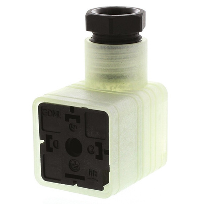 Hirschmann GDML 3P+E DIN 43650 A, Female Solenoid Valve Connector,  with Indicator Light, 250 V Voltage