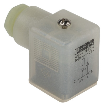 Phoenix Contact SACC 3P DIN 43650 A, Female Solenoid Valve Connector with Indicator Light, 24 V Voltage